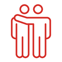 Two people standing together icon