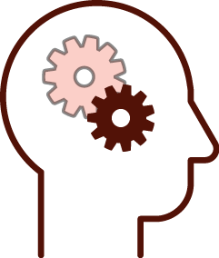 Head with gears icon