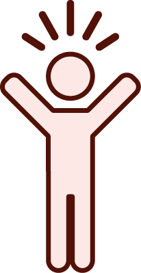 Person raising hands icon
